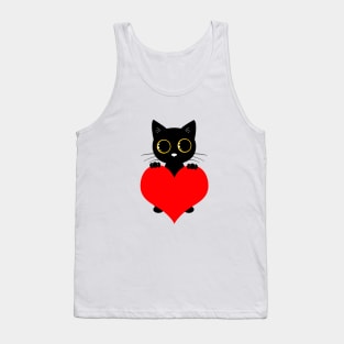 Cat Heart Valentine Tank Top